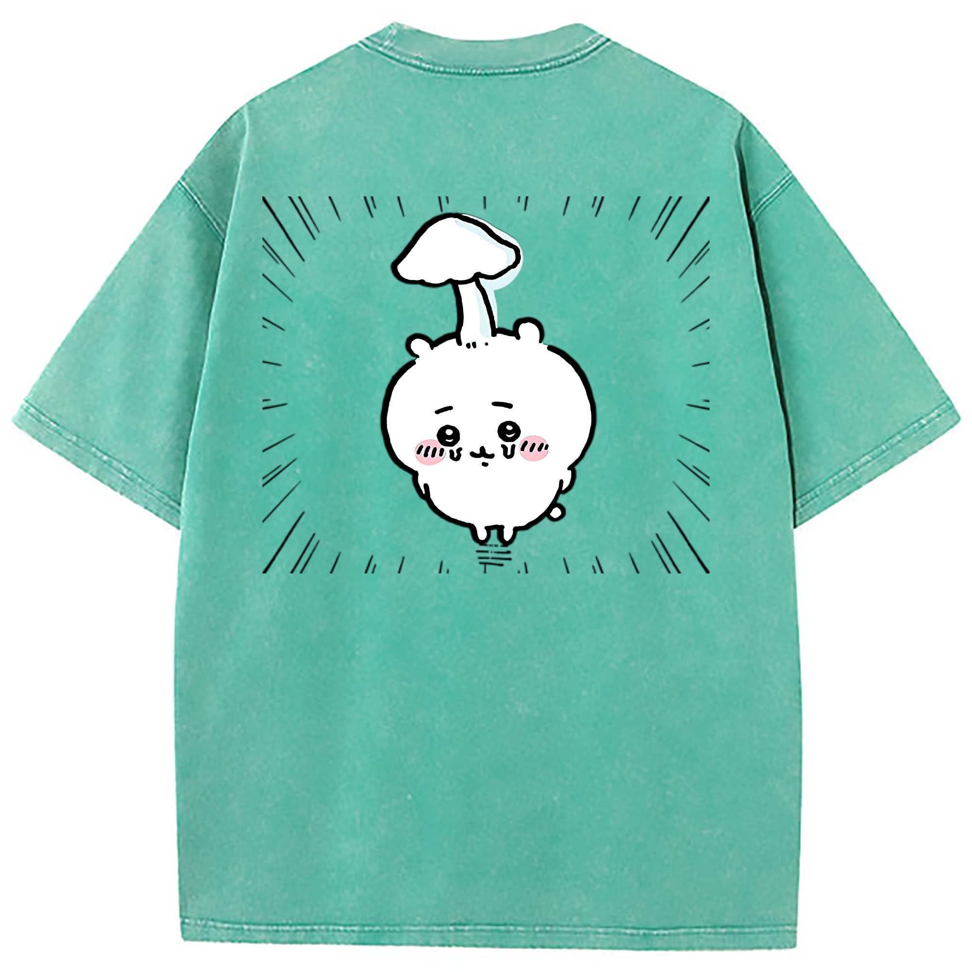 （画像用） ちいかわ ちいかわ Chii-kawa chiikawa 綿100% ヴィンテージ風 半袖Tシャツ（背面プリント）